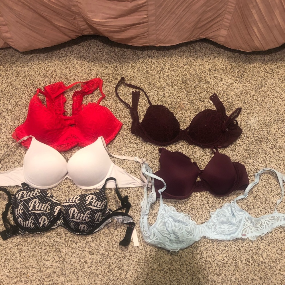 Pink Victoria’s Secret bras
